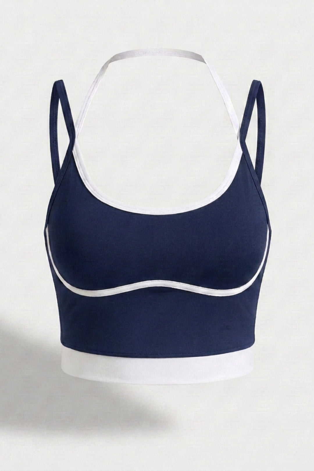 Dames Cropped Sport Top | Sculpting Fit | Spaghetti Bandjes | Contrast Trim Top