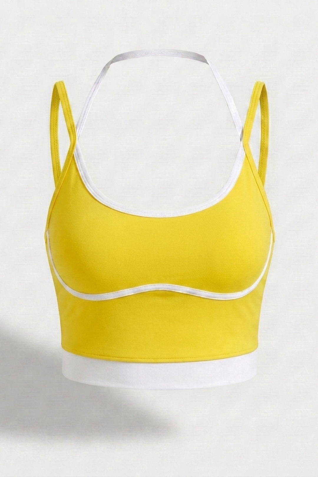 Dames Cropped Sport Top | Sculpting Fit | Spaghetti Bandjes | Contrast Trim Top