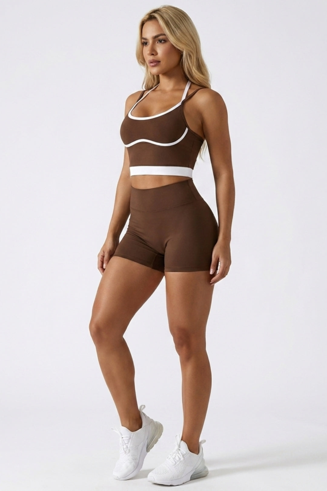 Dames Cropped Sport Top | Sculpting Fit | Spaghetti Bandjes | Contrast Trim Top