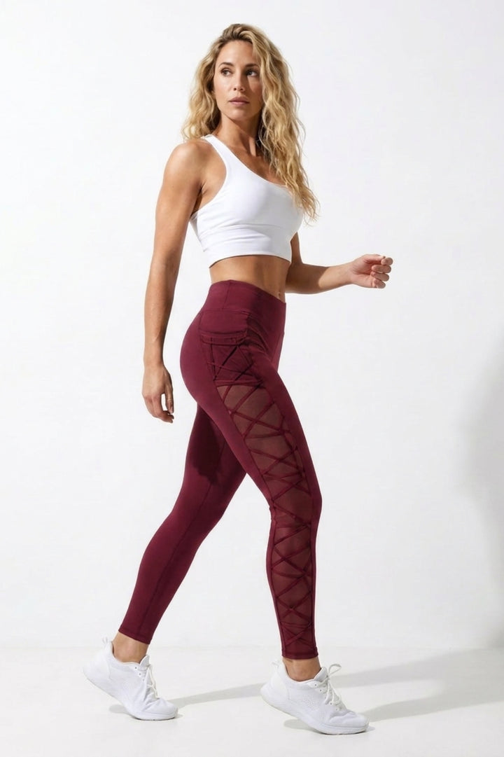 Women's Fitness Leggings | High Waist | Mesh Cut-Out Leggings