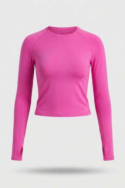 Dames Fitness Top | Lange Mouw | Stretchable Workout Top