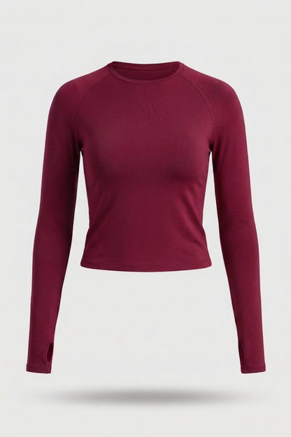 Dames Fitness Top | Lange Mouw | Stretchable Workout Top