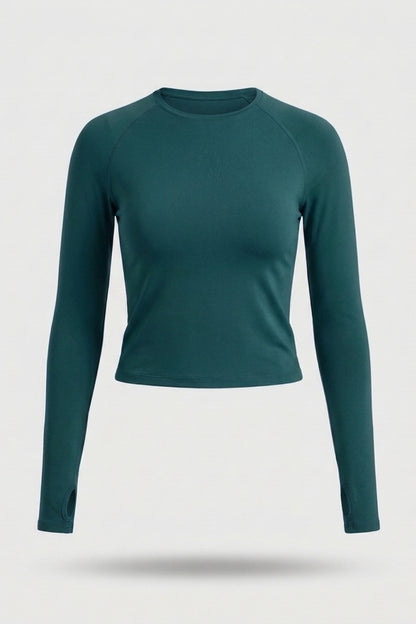 Dames Fitness Top | Lange Mouw | Stretchable Workout Top