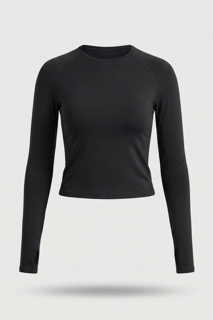 Dames Fitness Top | Lange Mouw | Stretchable Workout Top