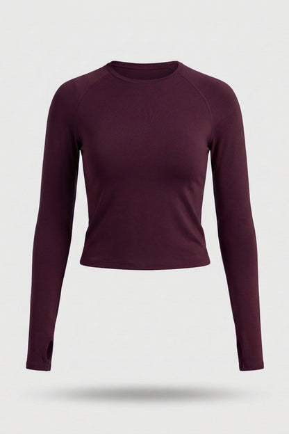 Dames Fitness Top | Lange Mouw | Stretchable Workout Top