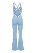 Dames Flared Jumpsuit | Sculpting Fit | Cross Back | Open Rug Detail