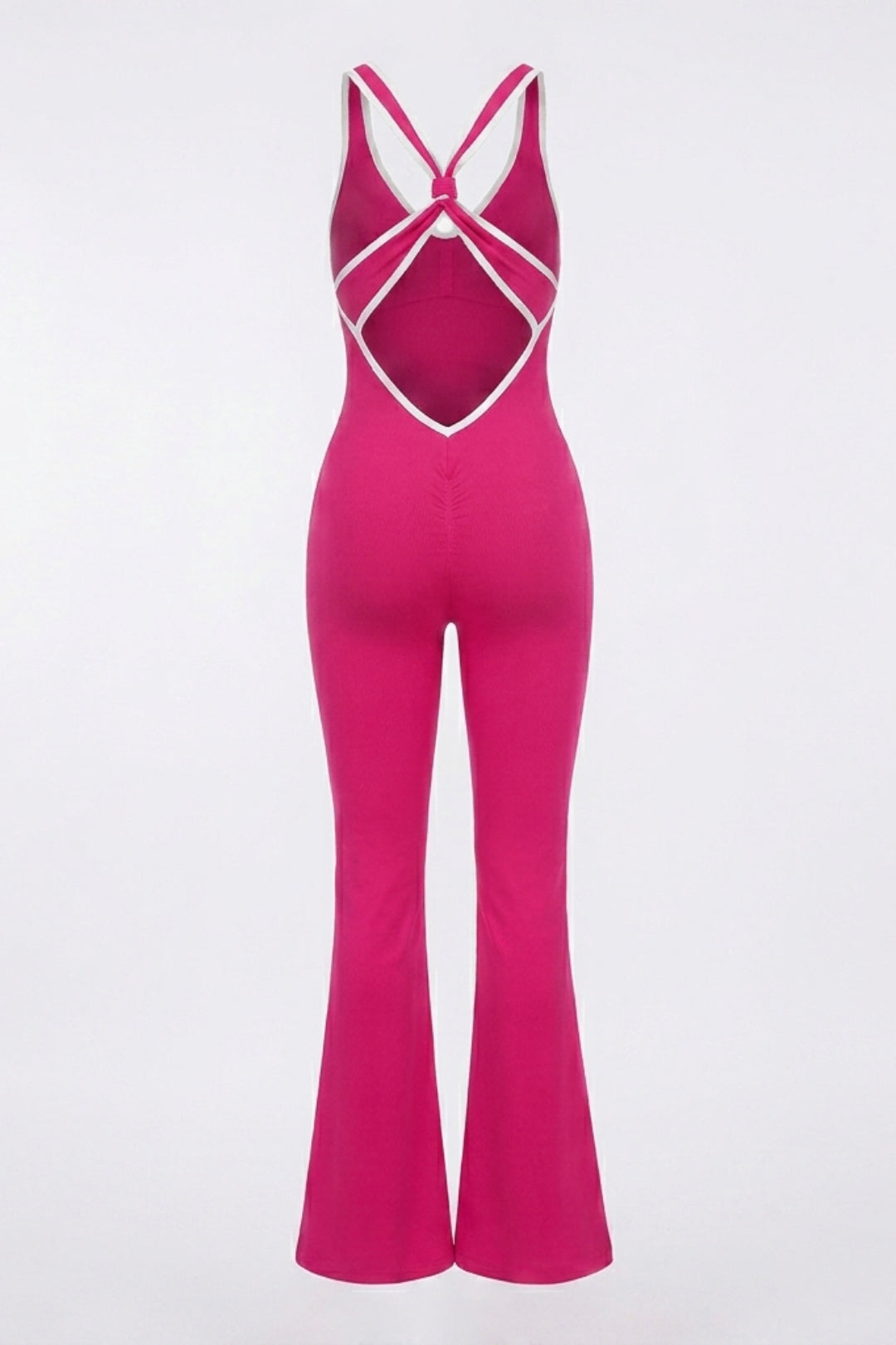 Dames Flared Jumpsuit | Sculpting Fit | Cross Back | Open Rug Detail