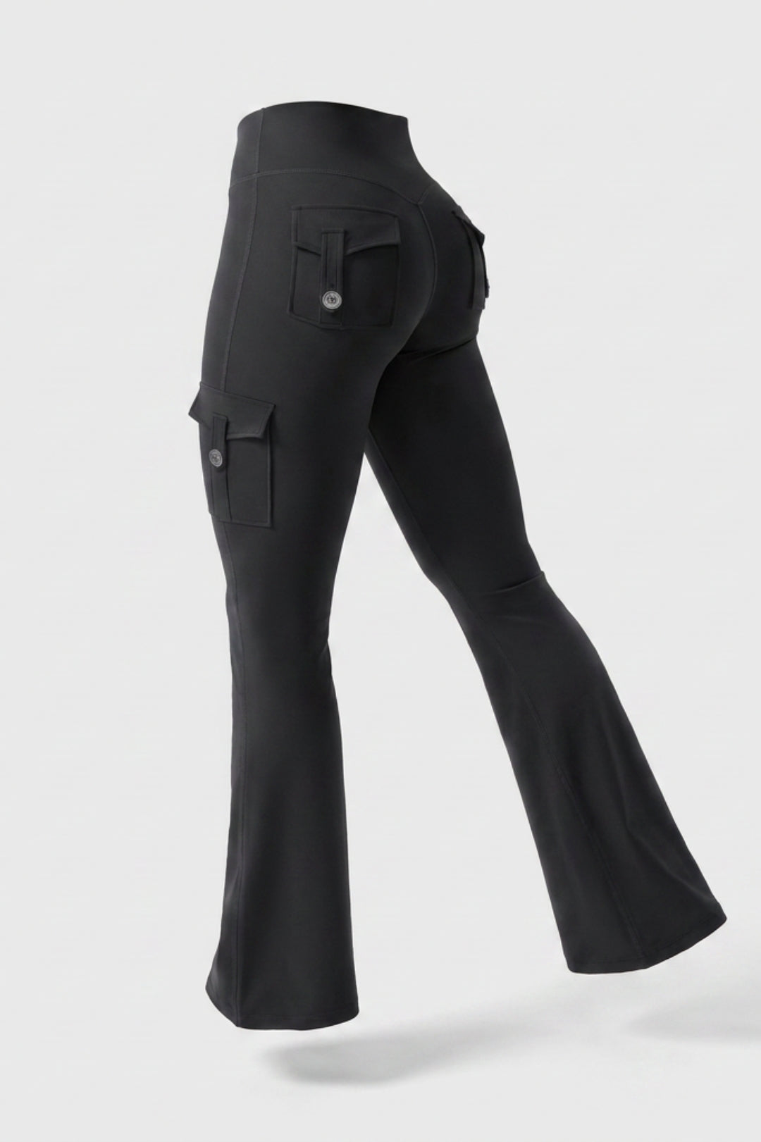 Dames Flared Legging | Sculpting Fit | High Waist Cargo Legging | Activewear Broek