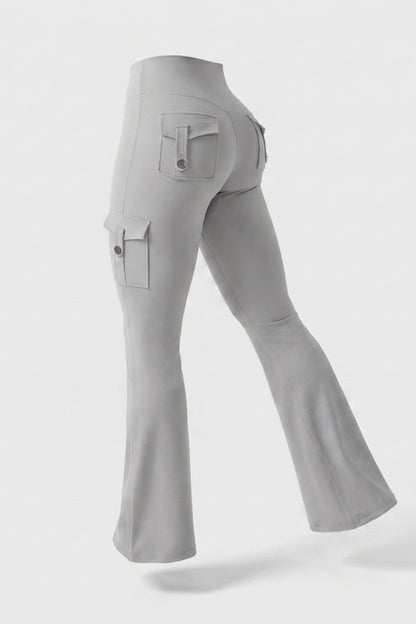 Dames Flared Legging | Sculpting Fit | High Waist Cargo Legging | Activewear Broek