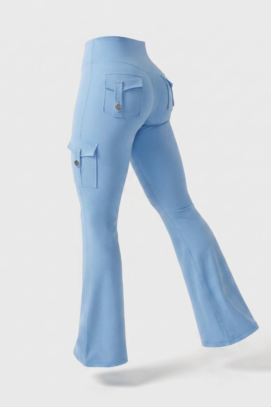 Dames Flared Legging | Sculpting Fit | High Waist Cargo Legging | Activewear Broek