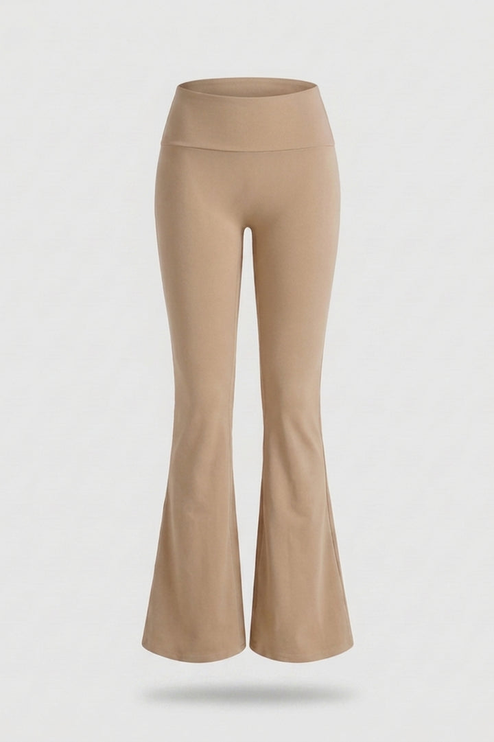 Women's Flared Leggings | Slim Fit | Fold Over Waistband | Yoga Leggings