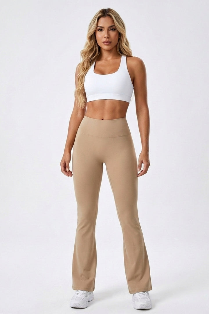 Women's Flared Leggings | Slim Fit | Fold Over Waistband | Yoga Leggings