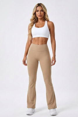 Dames Flared Legging | Slim Fit | Fold Over Band | Yoga Sportlegging