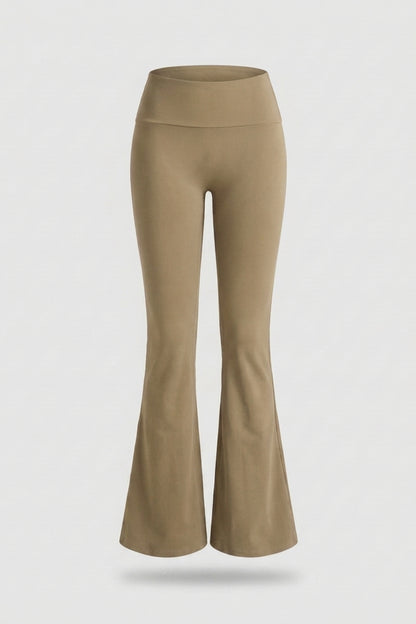 Dames Flared Legging | Slim Fit | Fold Over Band | Yoga Sportlegging