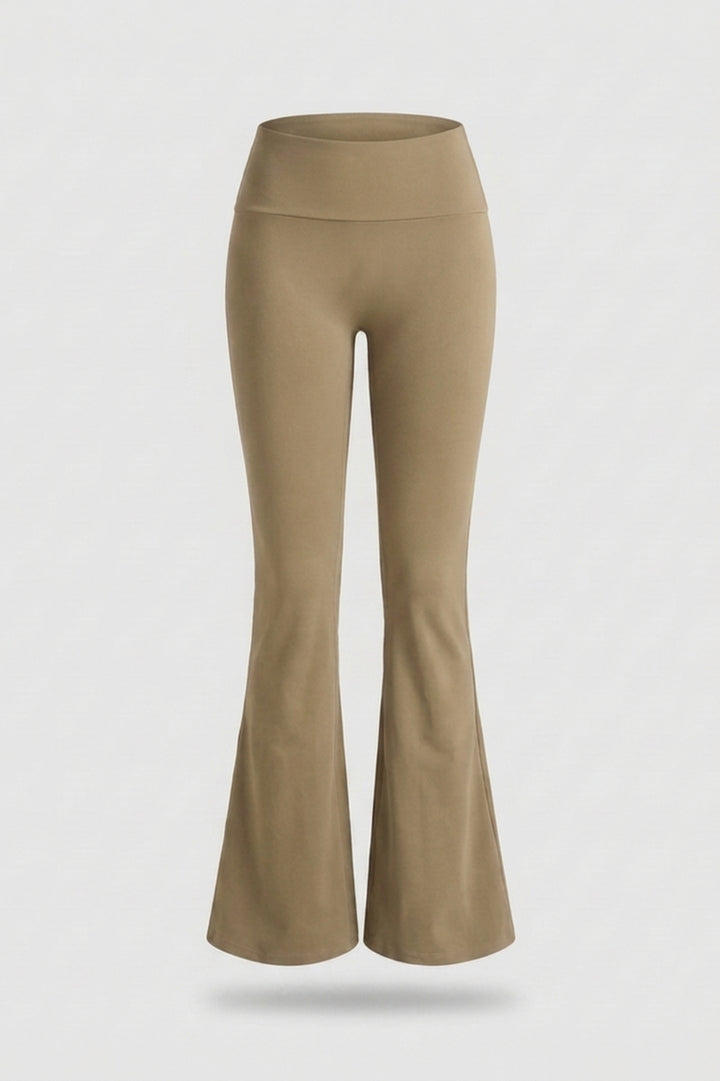 Women's Flared Leggings | Slim Fit | Fold Over Waistband | Yoga Leggings