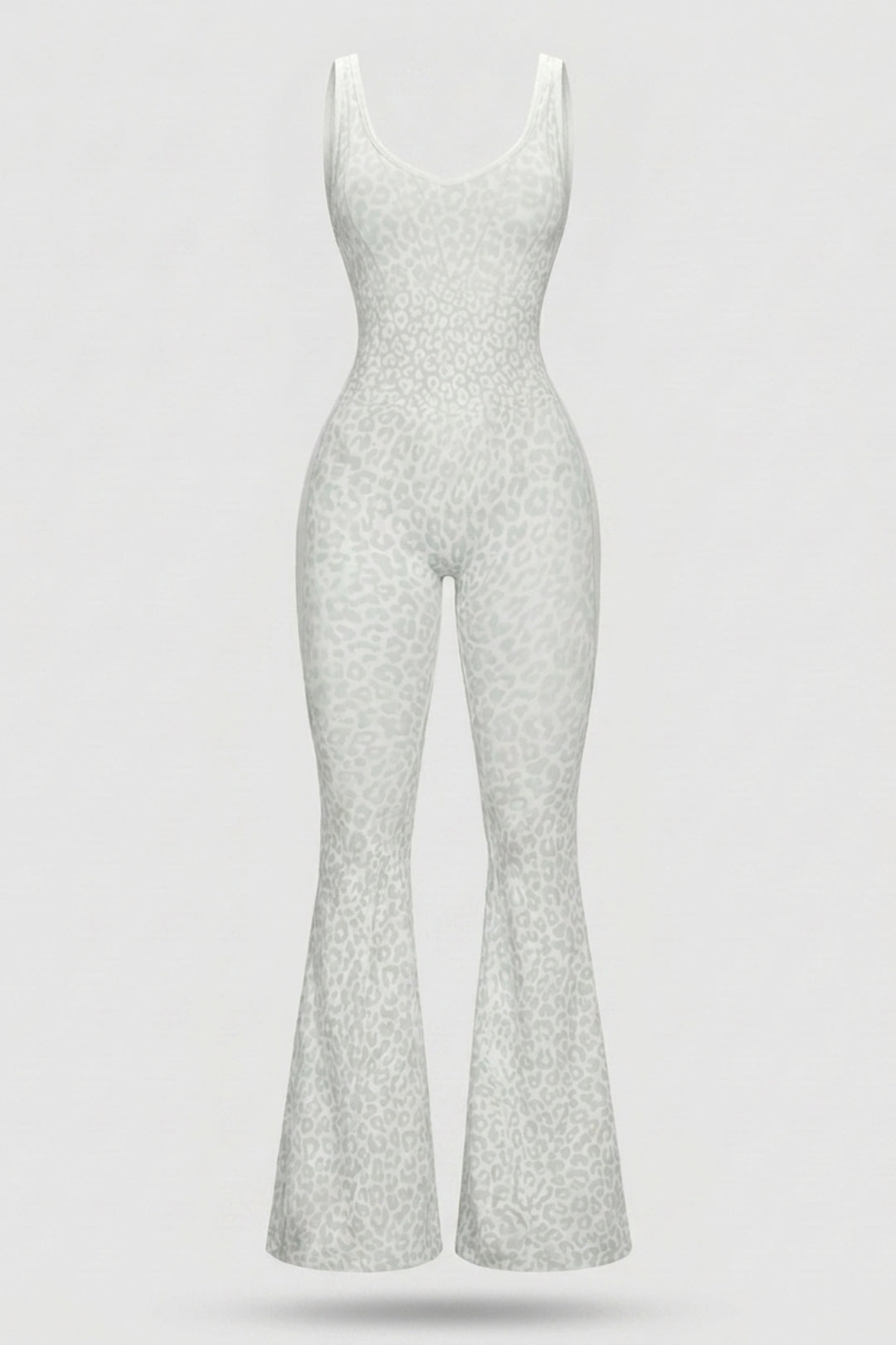 Dames Flared One Piece | Sculpting Fit | Luipaardprint | Open Back Activewear Onesie