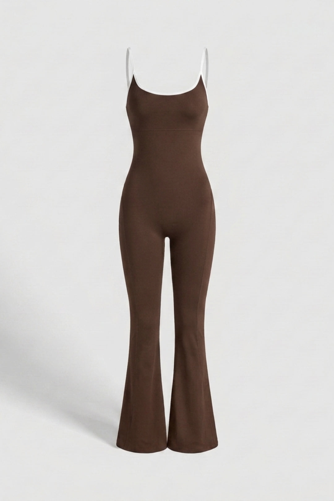 Dames Strappy Flared Onesie | Sculpting Fit | Scoop Neck | Cross Back One-Piece