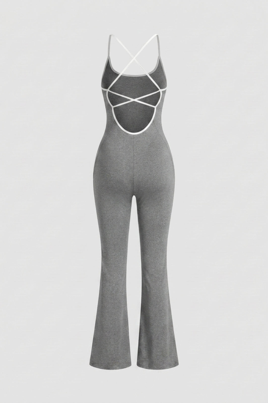 Dames Strappy Flared Onesie | Sculpting Fit | Scoop Neck | Cross Back One-Piece