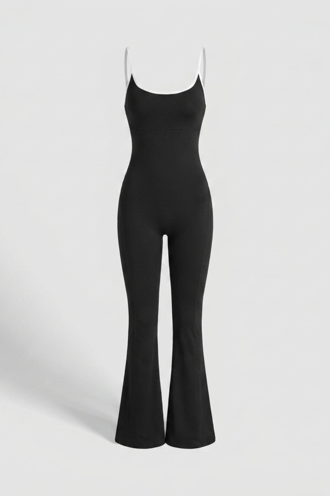 Dames Strappy Flared Onesie | Sculpting Fit | Scoop Neck | Cross Back One-Piece