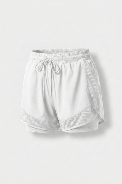 Dames Hardloop Short | Mesh Zak | Witte Running Short
