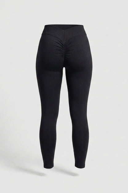 Dames High Waist Legging | Aansluitende Fit | V-Shape Taille | Scrunch Detail