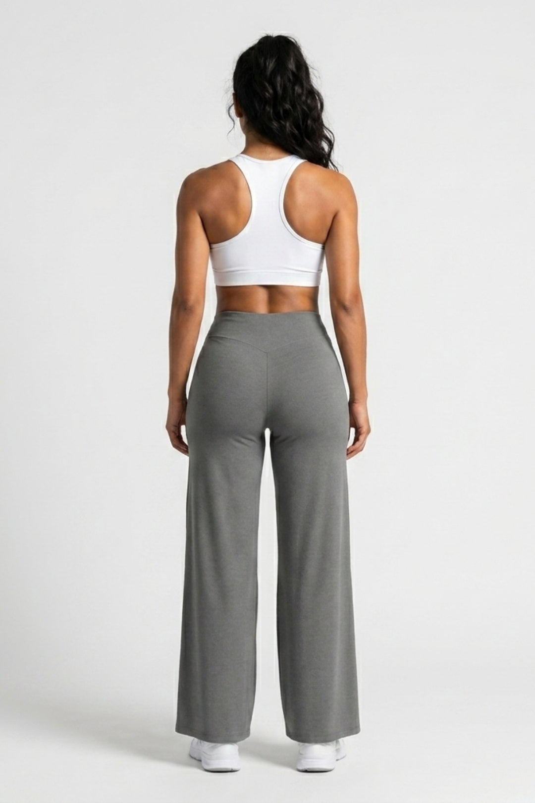 Dames High Waist Broek | Sculpting Fit | Wijde Pijpen | Activewear Broek