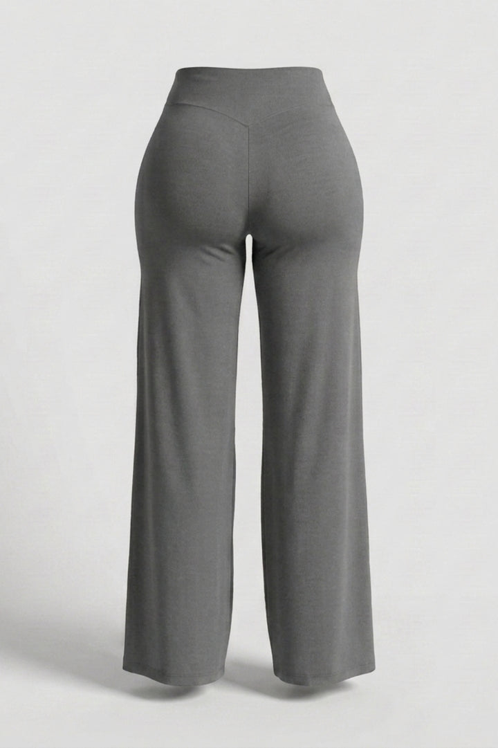 Dames High Waist Broek | Sculpting Fit | Wijde Pijpen | Activewear Broek