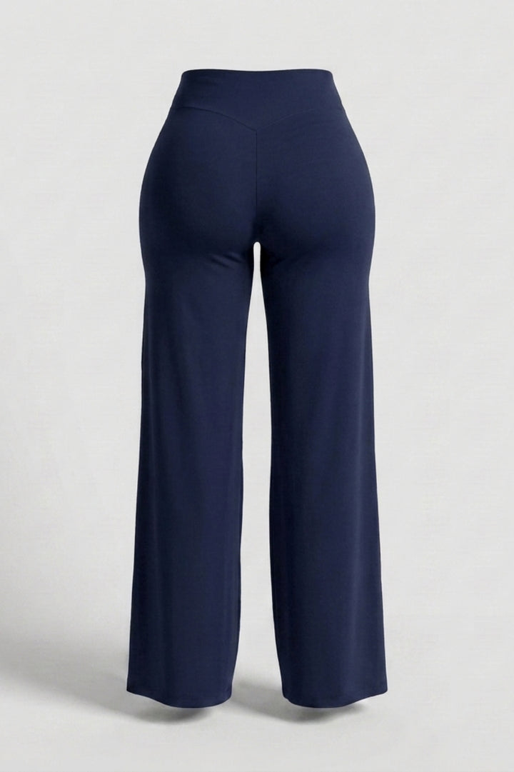 Dames High Waist Broek | Sculpting Fit | Wijde Pijpen | Activewear Broek