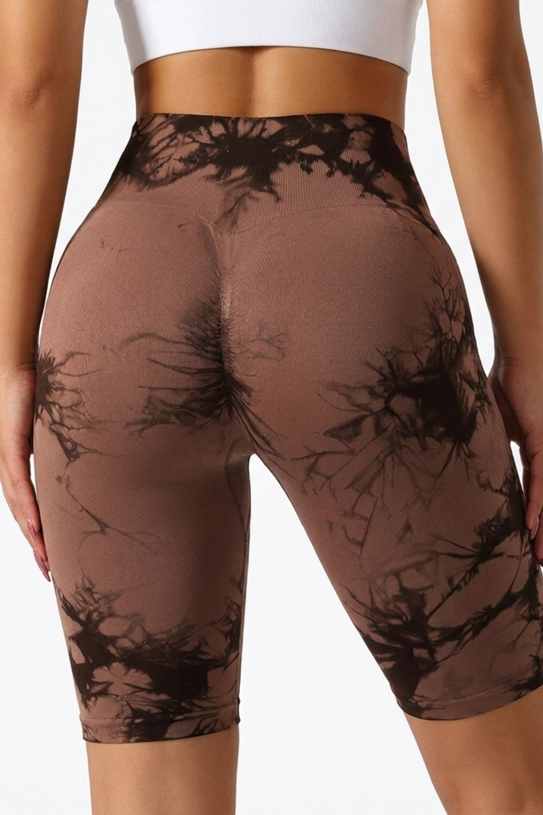 Dames High Waist Legging | Slim Fit | Tie-Dye | Sportieve Capri Legging