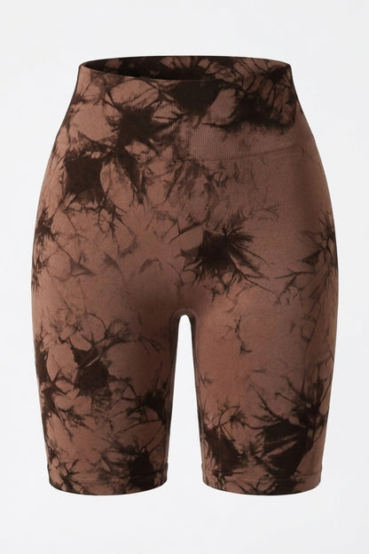 Dames High Waist Legging | Slim Fit | Tie-Dye | Sportieve Capri Legging