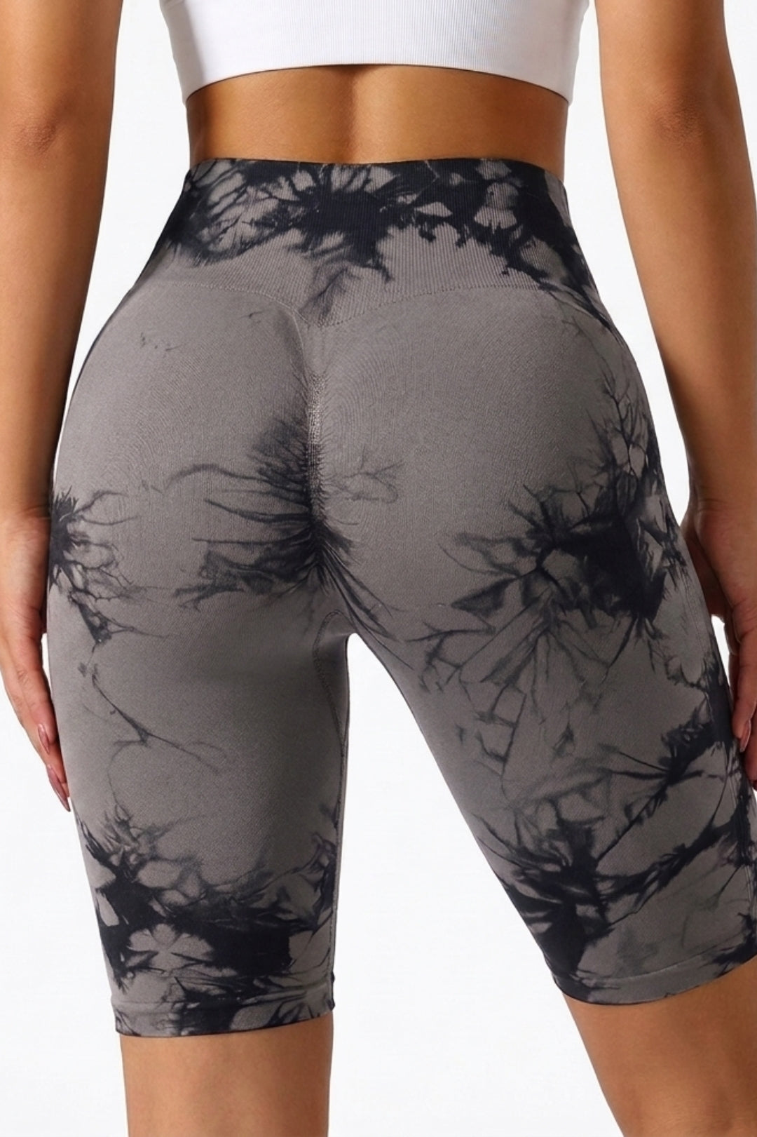 Dames High Waist Legging | Slim Fit | Tie-Dye | Sportieve Capri Legging