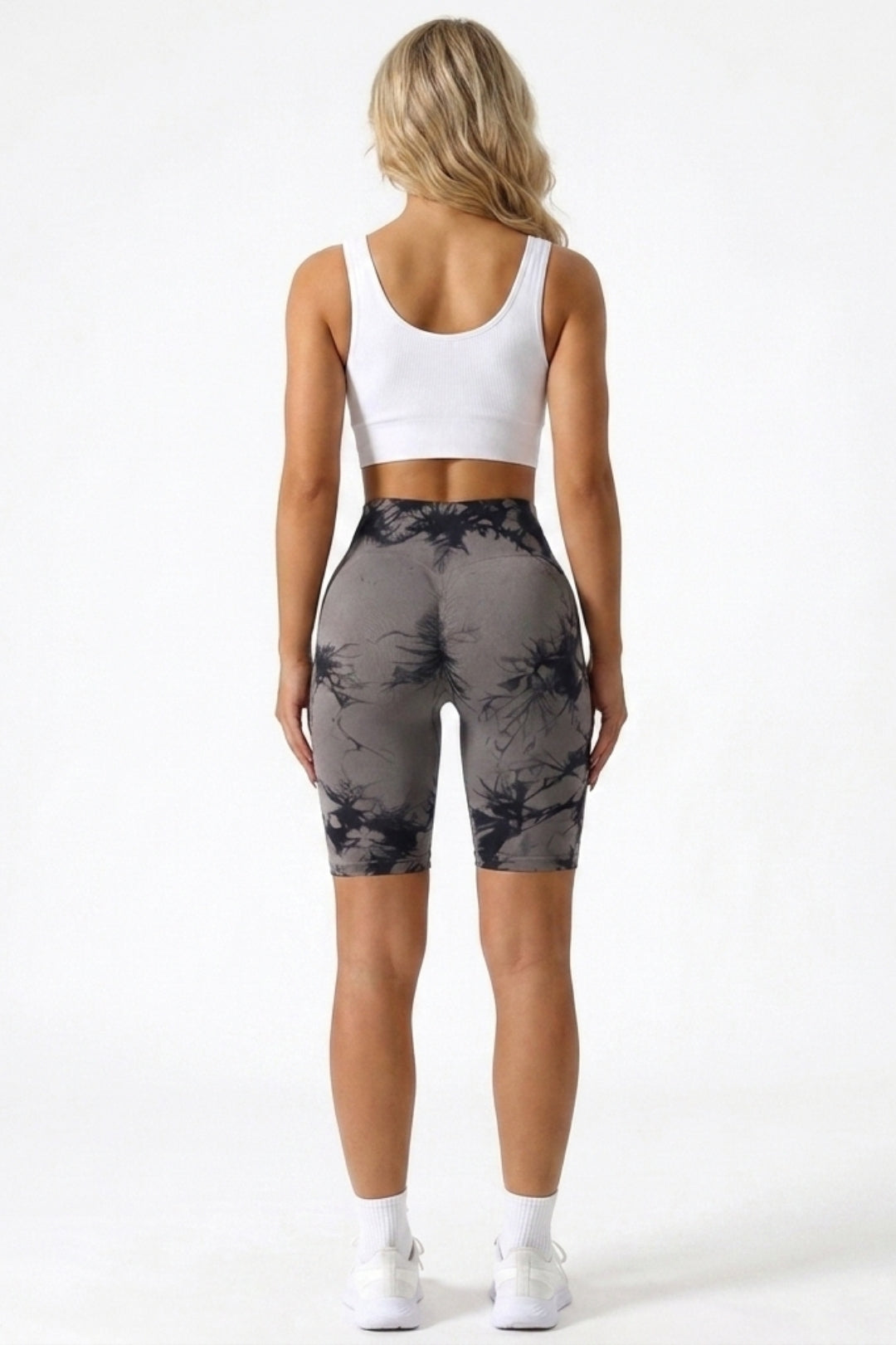 Dames High Waist Legging | Slim Fit | Tie-Dye | Sportieve Capri Legging