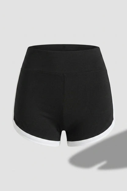 Dames High Waist Short | Aansluitende Fit | Contrast Rand | Sportieve Short
