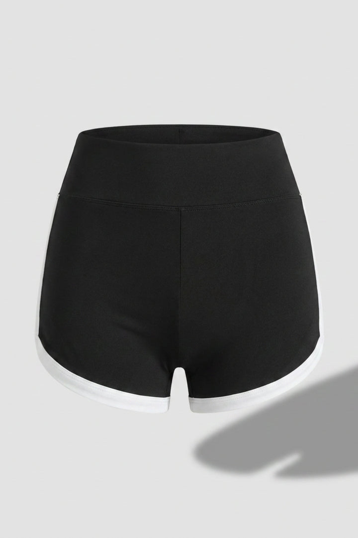 Women's High Waist Shorts | Body-Hugging Fit | Contrast Trim | Sporty Shorts With Phone Pocket