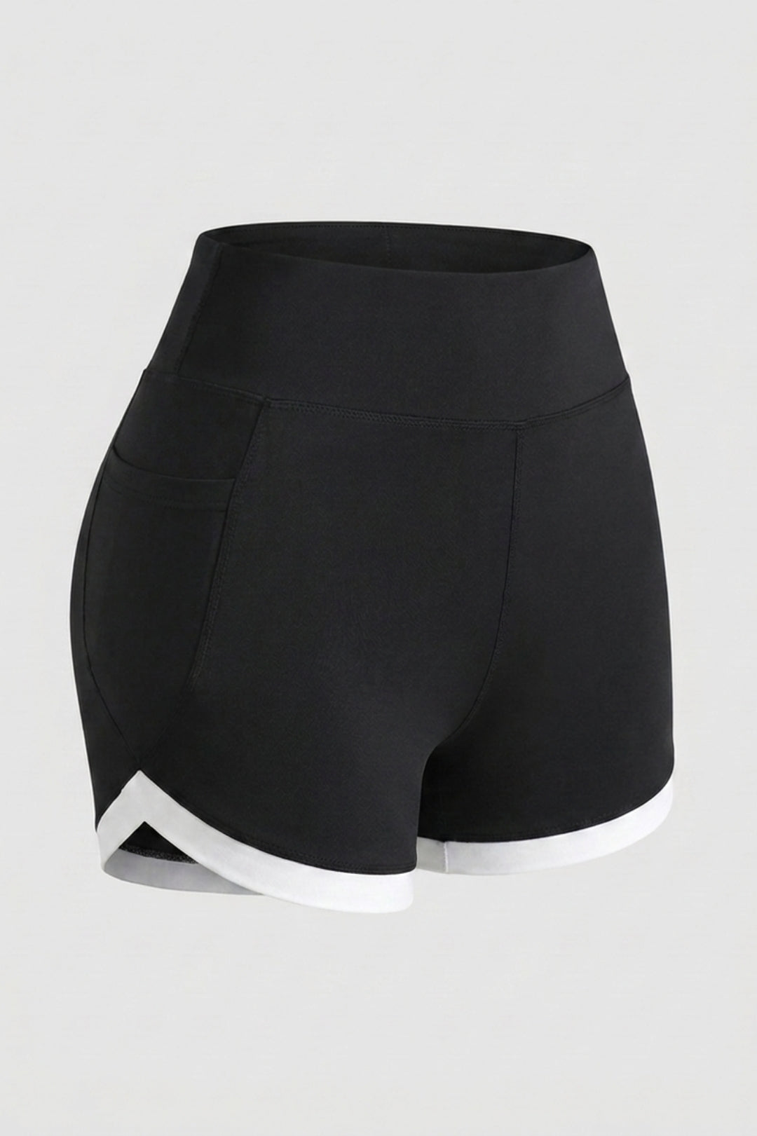 Dames High Waist Short | Aansluitende Fit | Contrast Rand | Sportieve Short