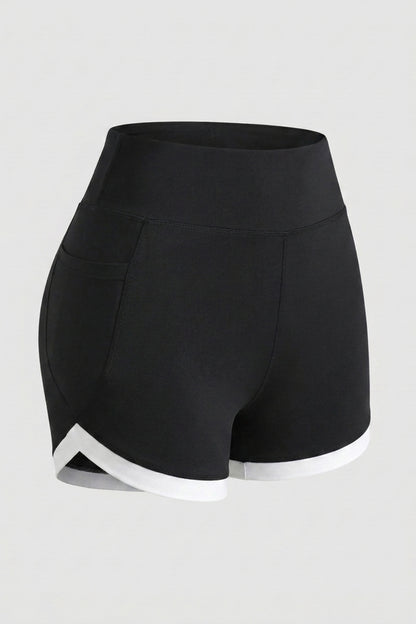 Dames High Waist Short | Aansluitende Fit | Contrast Rand | Sportieve Short