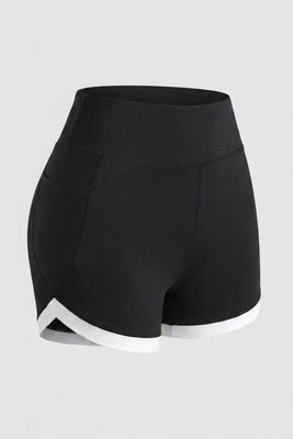 Dames High Waist Short | Aansluitende Fit | Contrast Rand | Sportieve Short