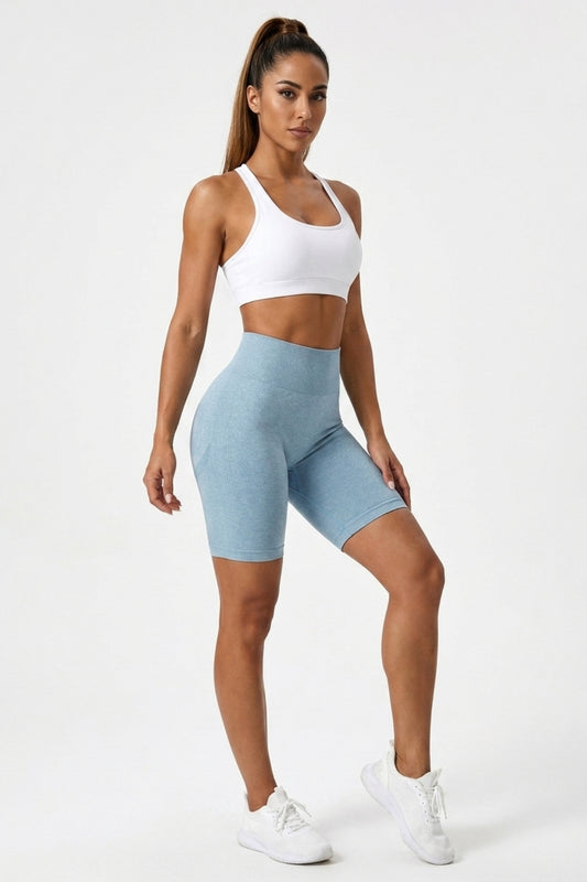 Dames High Waist Shorts | Aansluitende Fit | Contour Detail | Sportieve Biker Short