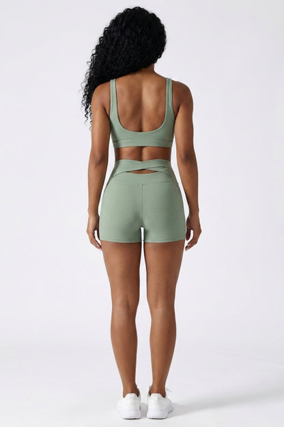 Dames High Waist Shorts | Aansluitende Fit | Cut-Out Rugdetail | Workout Short