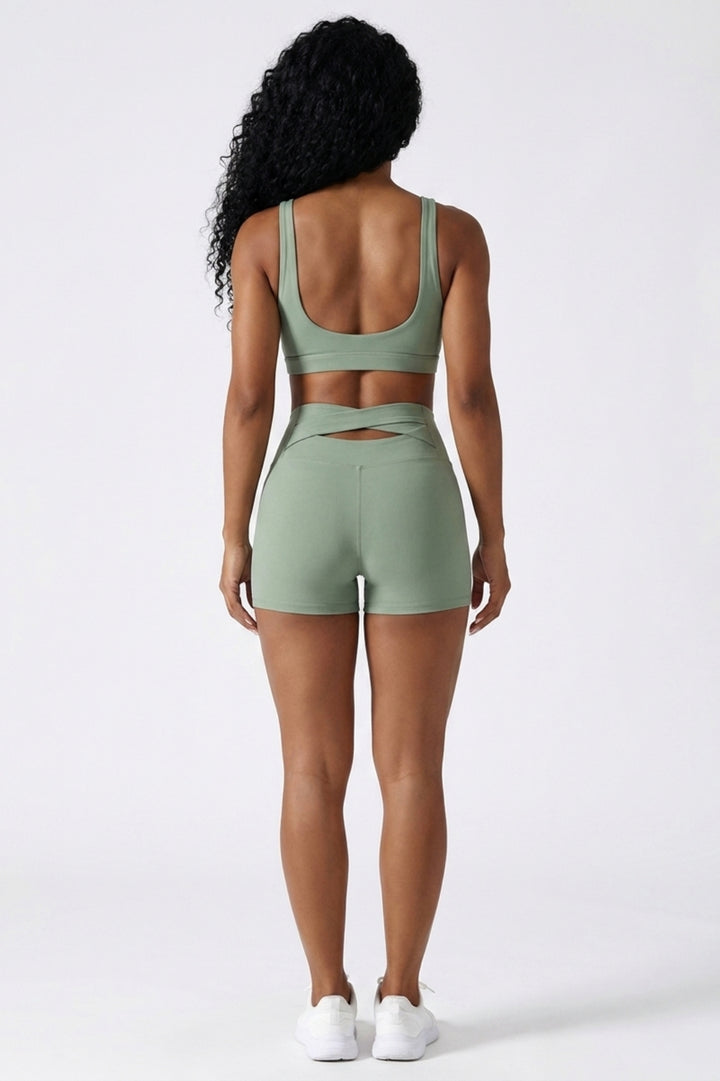 Dames High Waist Shorts | Aansluitende Fit | Cut-Out Rugdetail | Workout Short