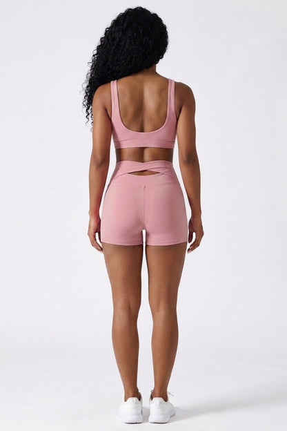 Dames High Waist Shorts | Aansluitende Fit | Cut-Out Rugdetail | Workout Short