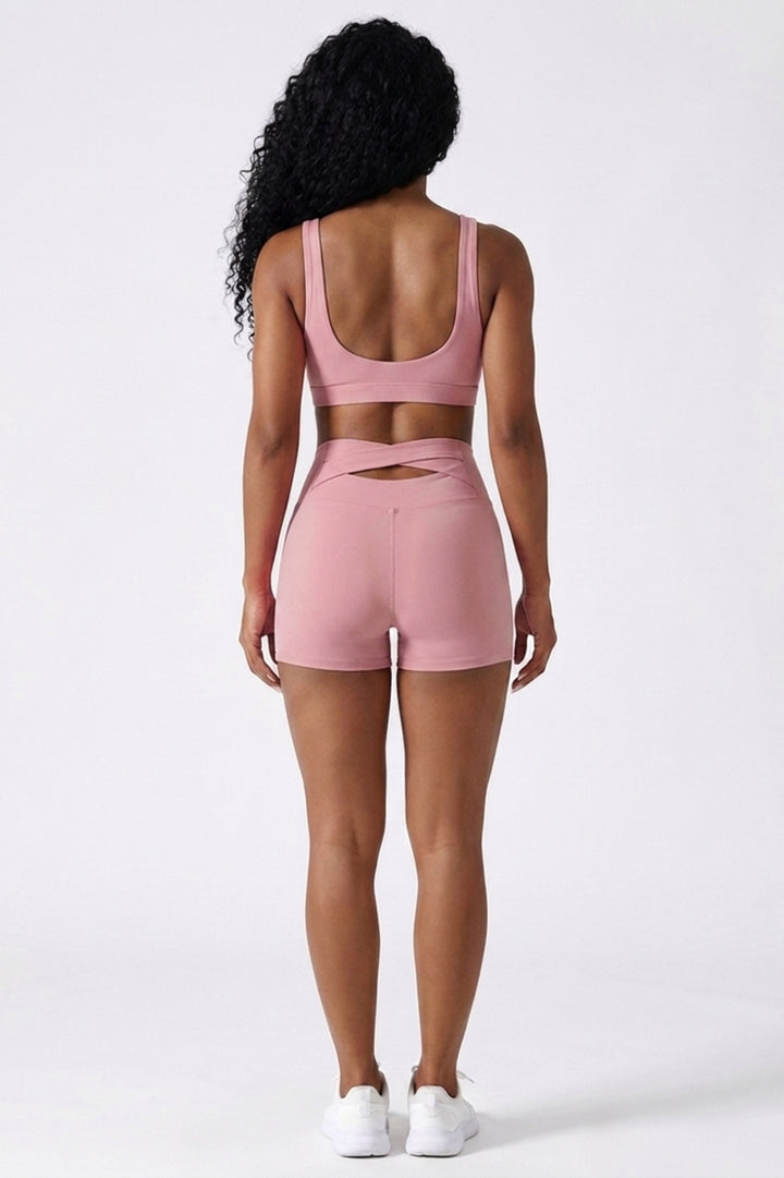 Dames High Waist Shorts | Aansluitende Fit | Cut-Out Rugdetail | Workout Short
