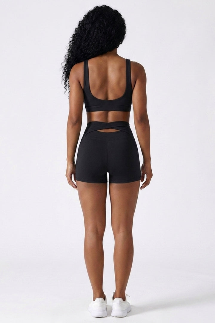 Dames High Waist Shorts | Aansluitende Fit | Cut-Out Rugdetail | Workout Short