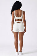 Dames High Waist Shorts | Aansluitende Fit | Cut-Out Rugdetail | Workout Short