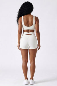 Dames High Waist Shorts | Aansluitende Fit | Cut-Out Rugdetail | Workout Short