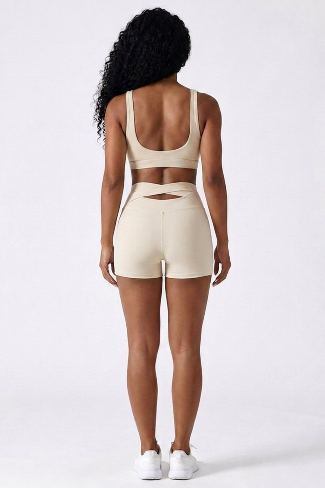 Dames High Waist Shorts | Aansluitende Fit | Cut-Out Rugdetail | Workout Short