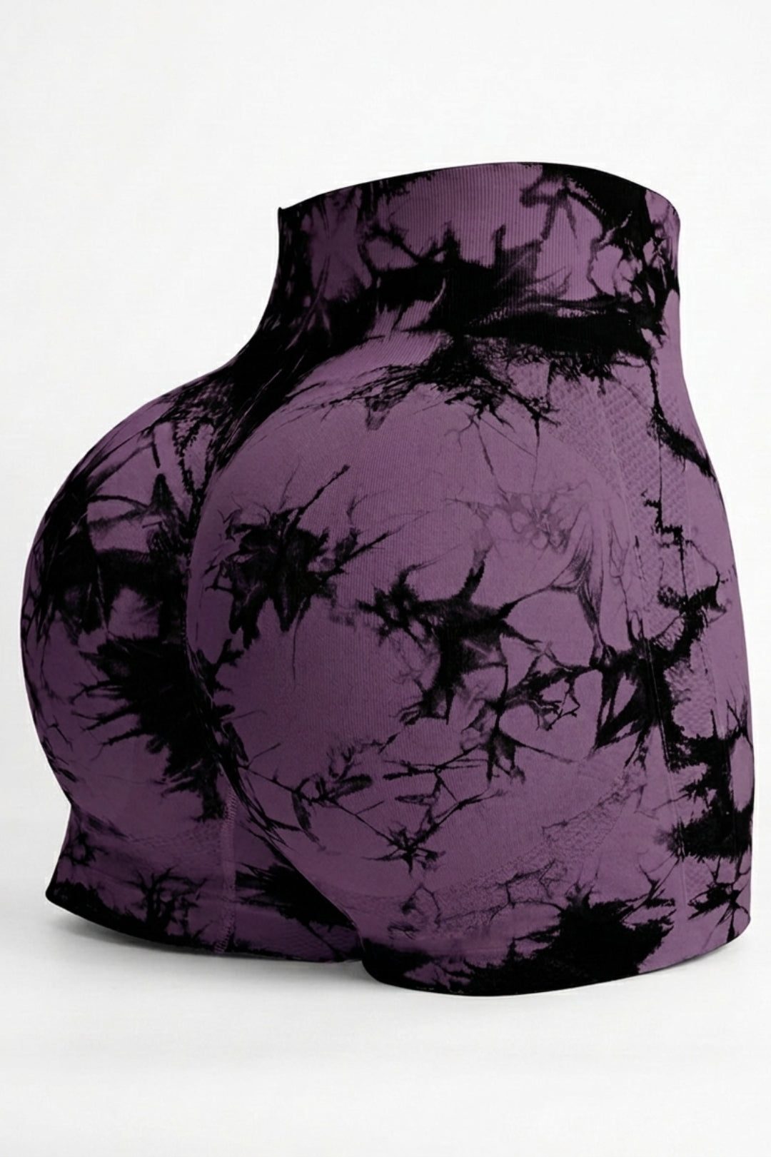Dames High Waist Shorts | Aansluitende Fit | Scrunch Detail | Tie-Dye Seamless Biker Short