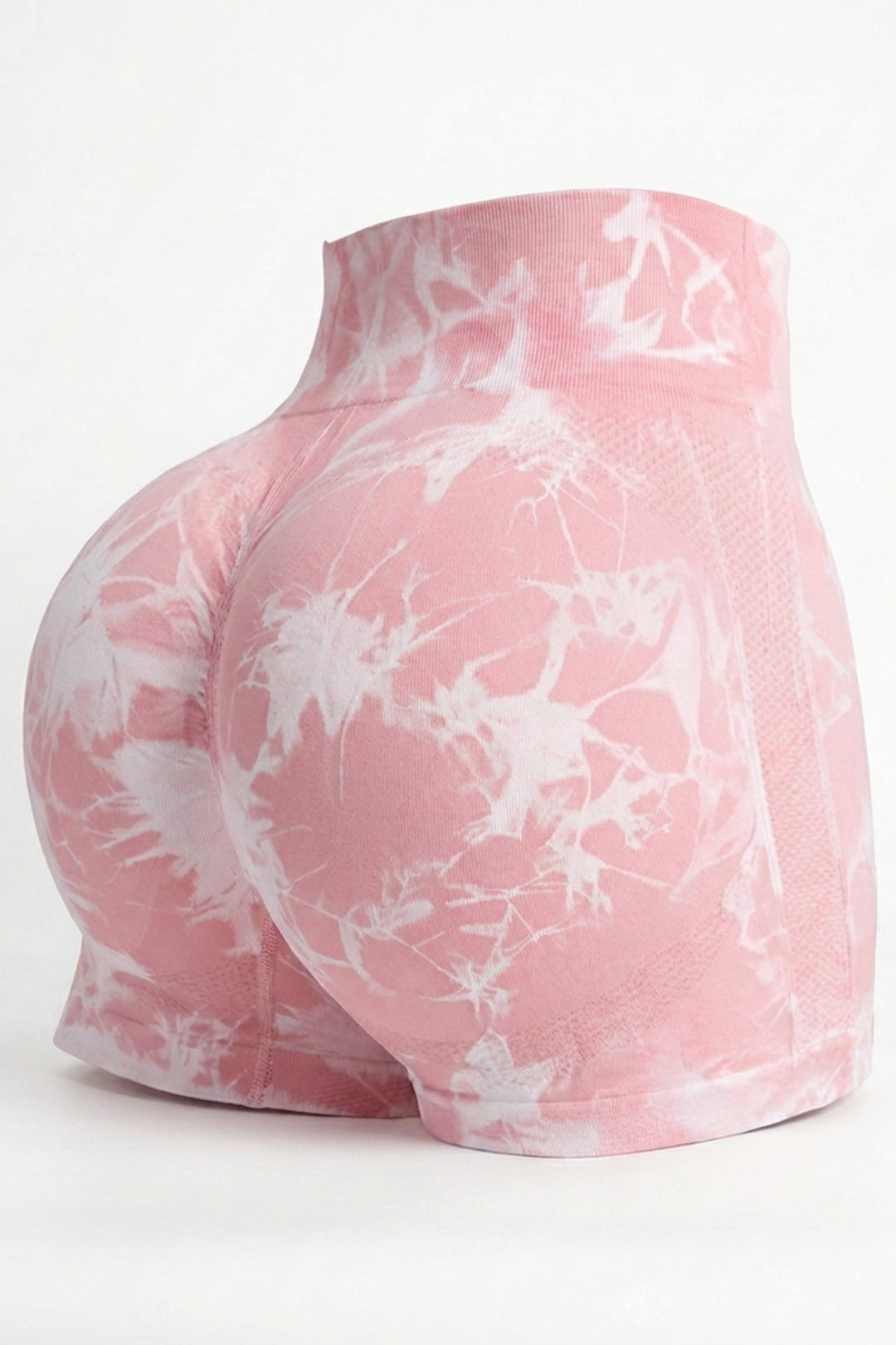 Dames High Waist Shorts | Aansluitende Fit | Scrunch Detail | Tie-Dye Seamless Biker Short