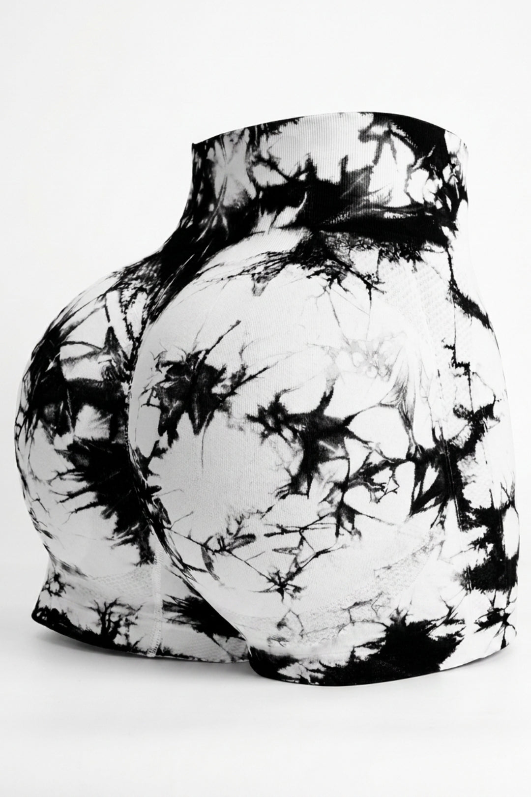 Dames High Waist Shorts | Aansluitende Fit | Scrunch Detail | Tie-Dye Seamless Biker Short