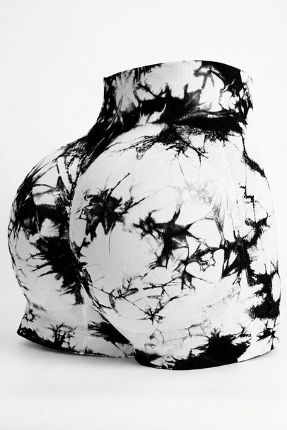 Dames High Waist Shorts | Aansluitende Fit | Scrunch Detail | Tie-Dye Seamless Biker Short